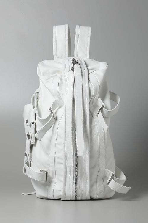 Cow Skin Back Pack White - JULIUS