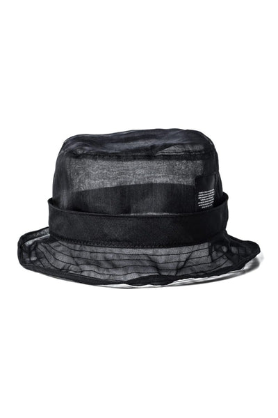 Silk Washed Organdie Bucket Hat  Black - JULIUS