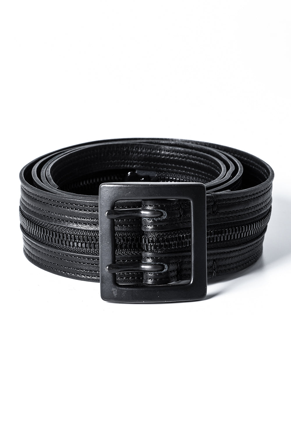 819ACU1-black | Cow Leather Zipper Belt Black | JULIUS | Online 