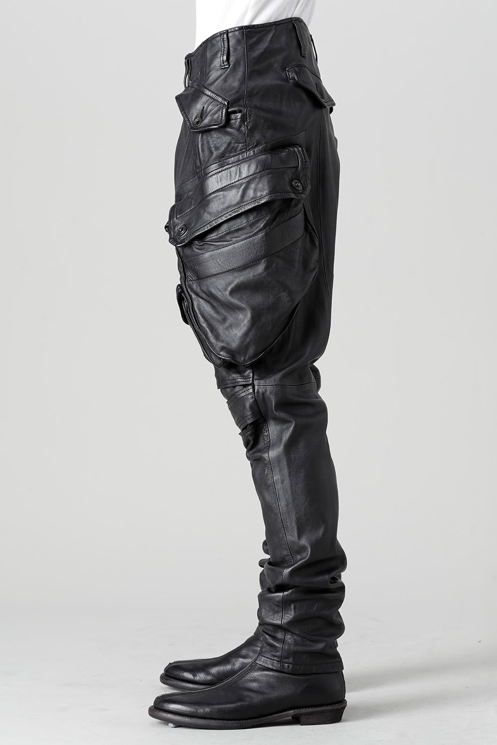 819PAM4 | Lamb Leather Gas Mask Skinny Pants | JULIUS | Online 