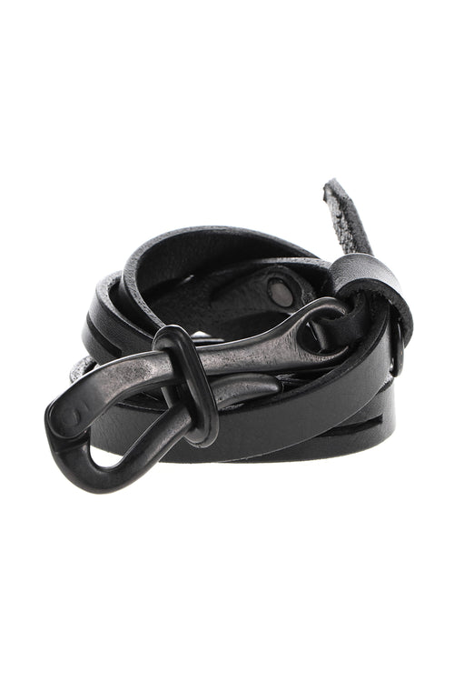 Cow Skin Belt Black - JULIUS