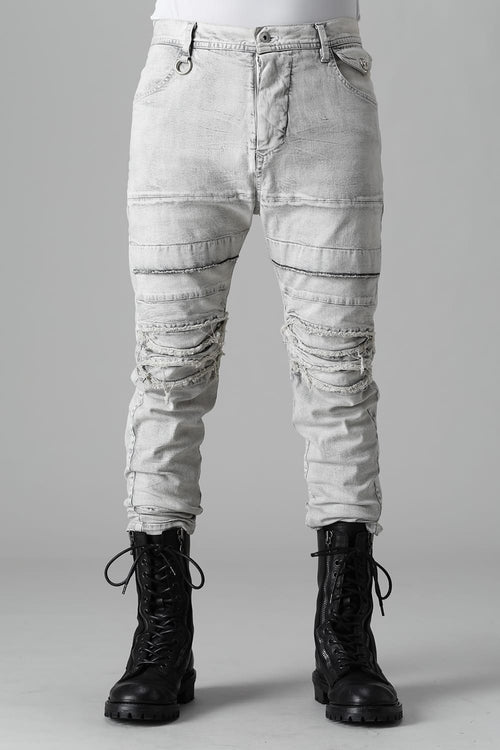 9oz Stretch Denim Biker Pants Plaster - JULIUS