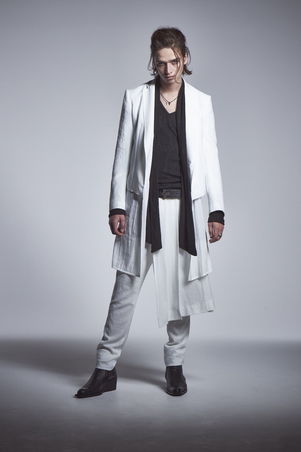 kiryuyrik-kk-hj18-908-white | Layered Jacket White | kiryuyrik