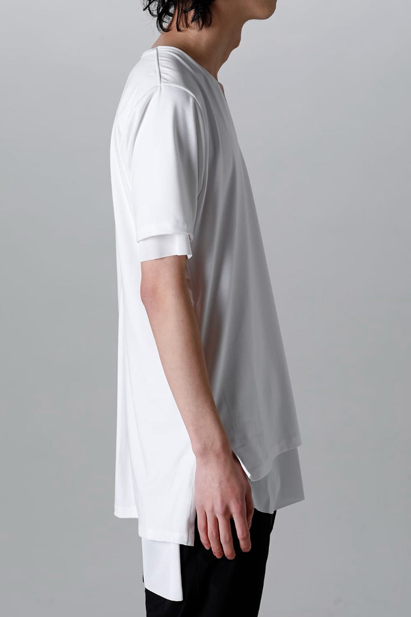 KP-HT33-056-White-White | Vネック レイヤード Tシャツ ホワイト 