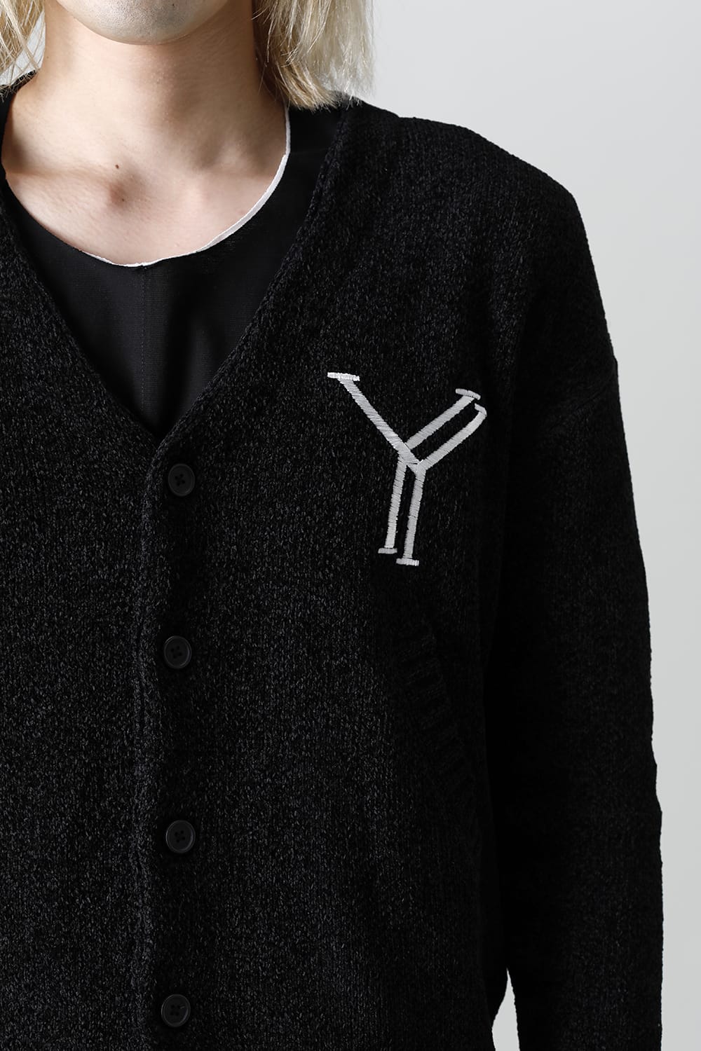 L13-Black Y Logo Cardigan Black ASKyy Online Store - FASCINATE ONLINE