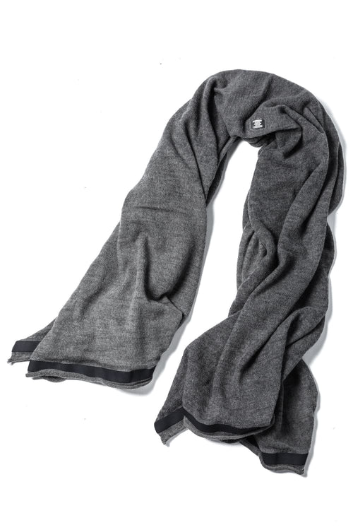 Scarf w/ Thermoadhesive Leather Tapes Plomb Cold Dye - ISAAC SELLAM