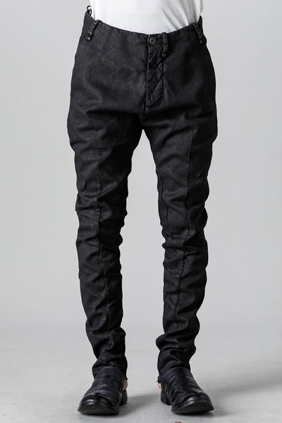 Rib Insert Dart Slim Pants  Smeared Black - masnada