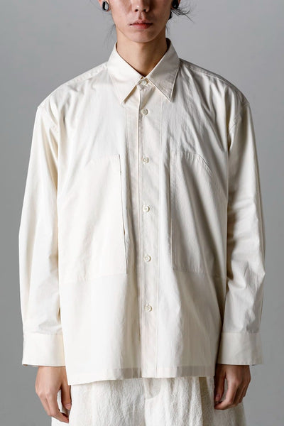 Wide Pockets Shirt Blouson Ivory - IRENISA