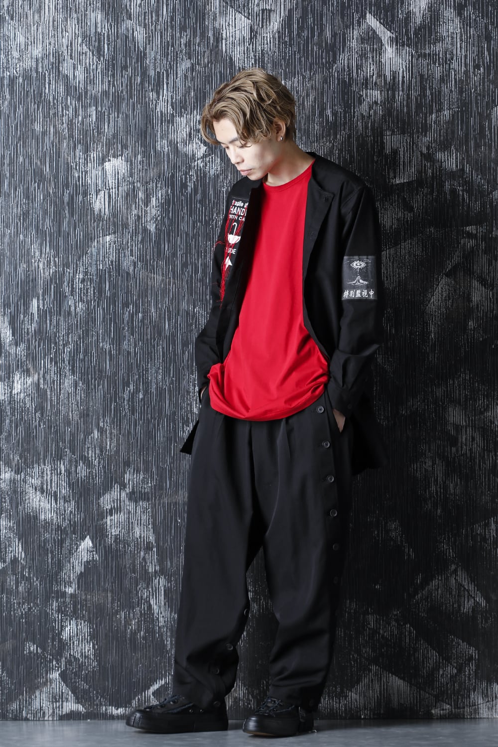 HD-B55-059 | ワッペンツイル アンバランス ブラウス | Yohji Yamamoto