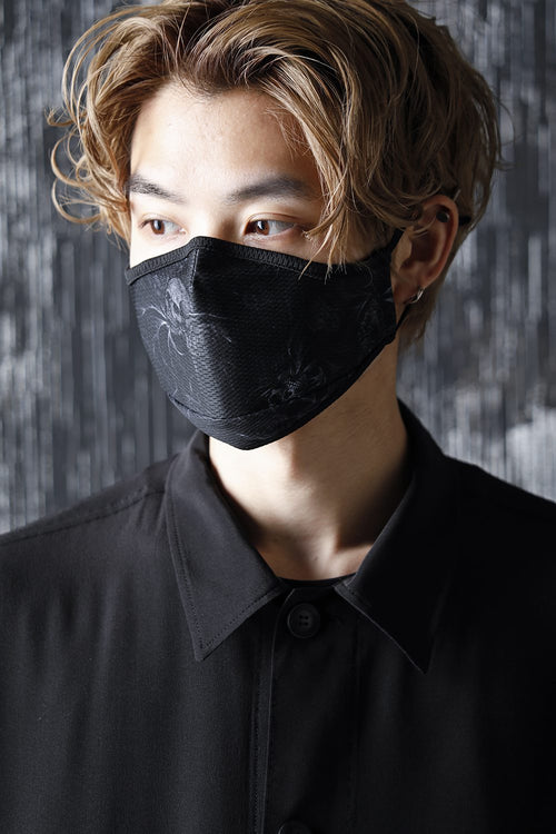 New Era × Yohji Yamamoto Face Coverings Mask Skull & Rose Black - Yohji Yamamoto