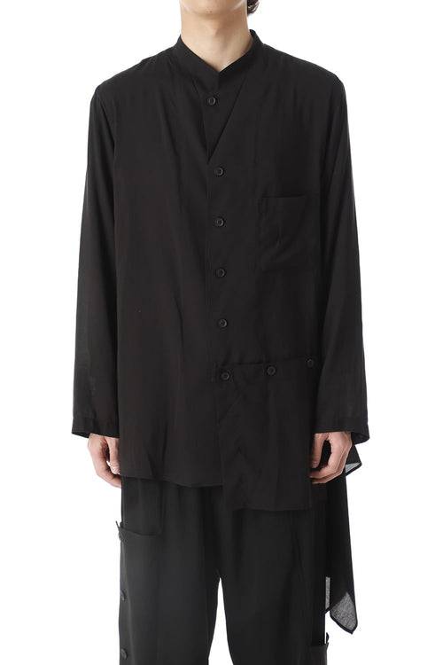 左裾 フラシ布付き ブラウス - Yohji Yamamoto - ヨウジヤマモト