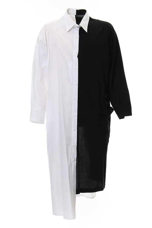 Spare Collar Black White Half Blouse - B Yohji Yamamoto - ビー ヨウジヤマモト