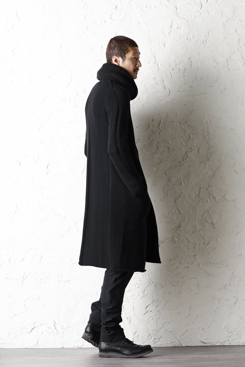 knit-coat-wool-cashmere-black | ニットコート ウール / カシミア