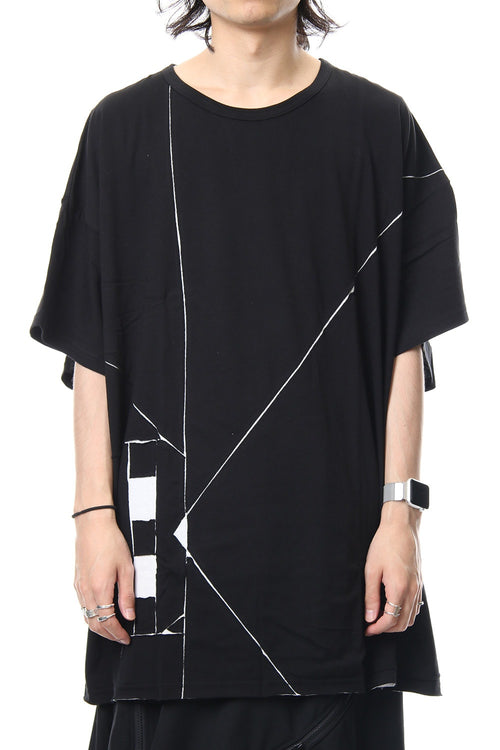 Crack print reversible T-shirt - NV-T56-073 - B Yohji Yamamoto - ビー ヨウジヤマモト
