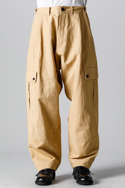 O15TR3-MUSTARD, CARGO TROUSERS MUSTARD Fine Canvas