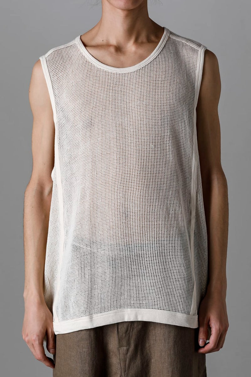 O15TT1-Mesh-KINARI | SLEEVELESS TEE Cotton Mesh KINARI | O PROJECT