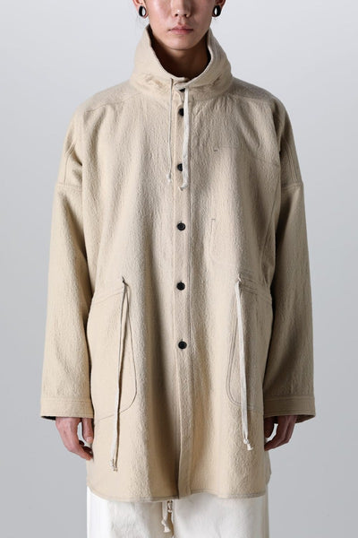 PARKA JACKET Teddy Wool Twill Beige - O PROJECT