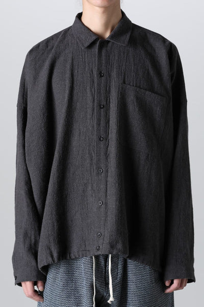 BOMBER SHIRT Boiled Cloth  Warm Anthracite - O PROJECT