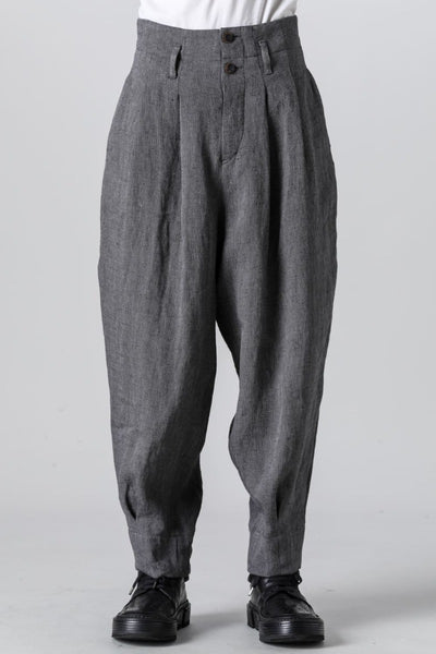 Linen Herringbone High Waist Wide Pants Gray Black - individual sentiments