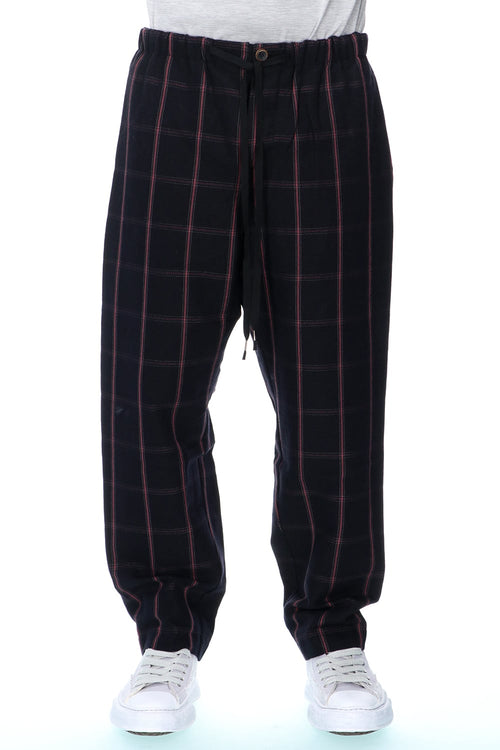 Drawstring Check Wide pants - individual sentiments