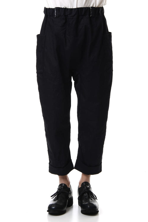 Cotton Drill Raised Back Cropped Pants Navy - ware