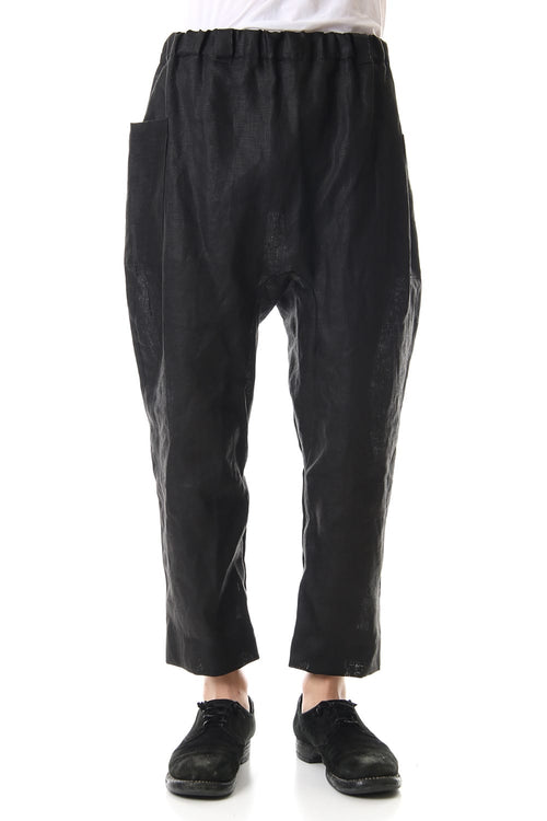 Linen Cropped Pants Black - ware