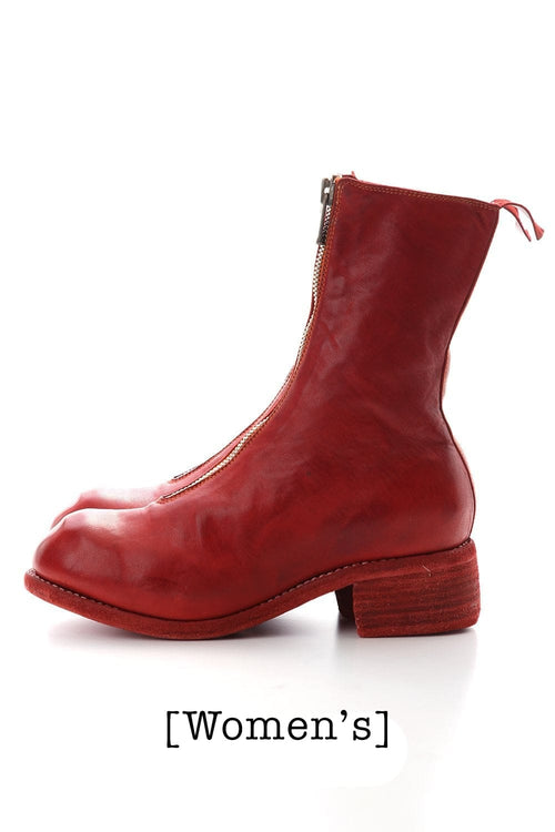 Women's Long Front Zip Boots - Horse Full Grain Leather - Guidi