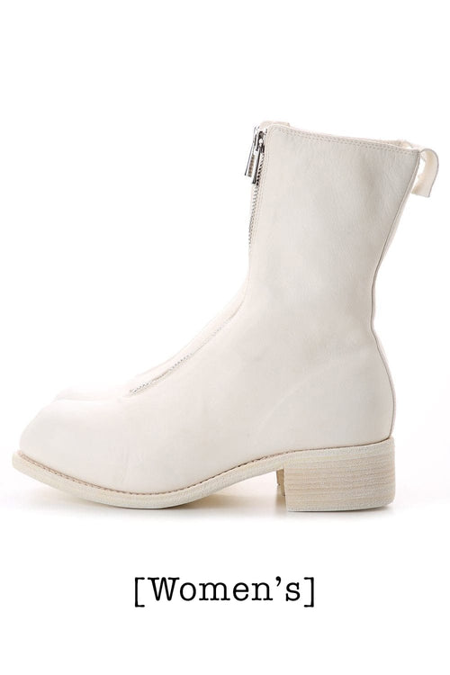 Women's Long Front Zip Boots - Horse Full Grain Leather - Guidi