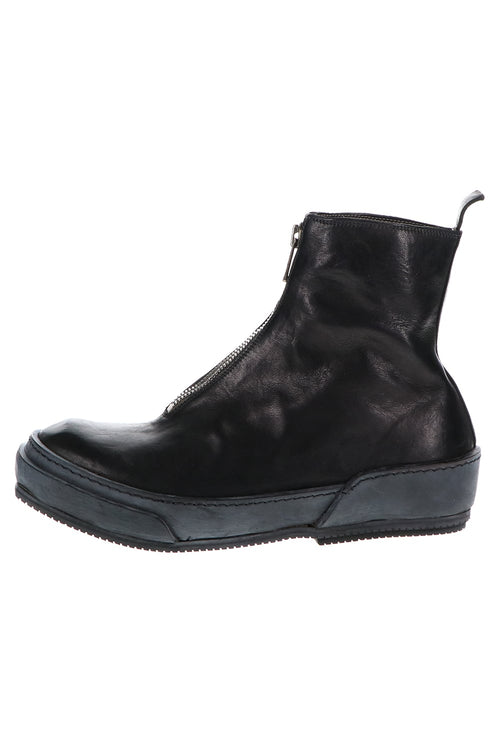 Soft Horse Full Grain Lined Front Zip Boots Black - PLS - Guidi
