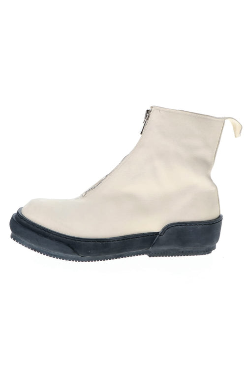 Soft Horse Full Grain Lined Front Zip Boots White - PLS - Guidi