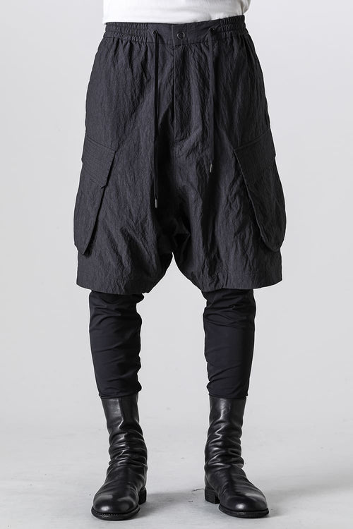 Layered pants Shrink cotton / nylon Black - DEVOA