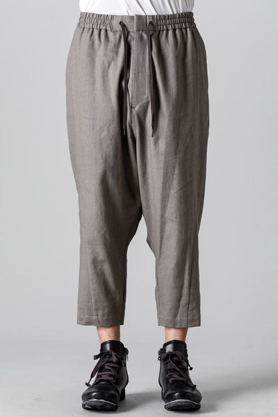 Dropcrotch cropped pants cotton kersey - DEVOA