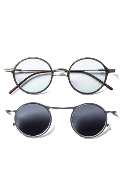 RIGARDS collaboration sunglasses - RG2001TVA Antique Gold + Silver / Clear + D.Gray Lens / Matte - The Viridi-anne