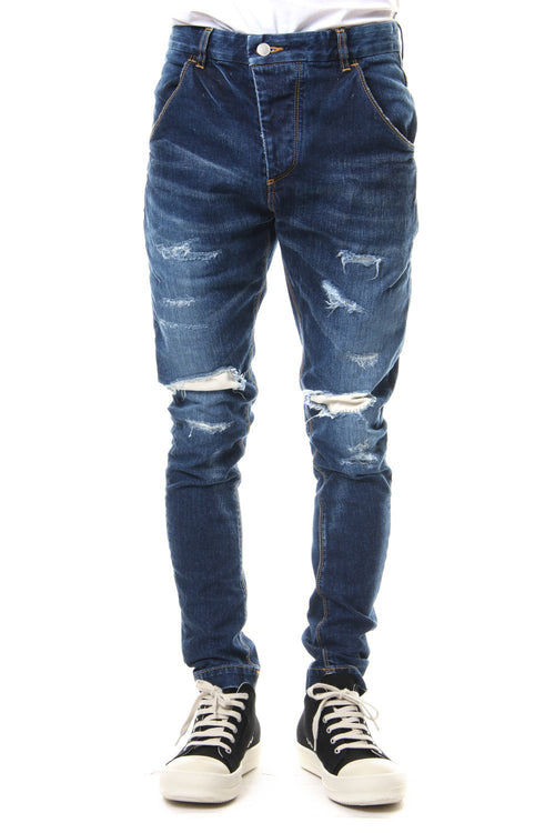 CRASH DENIM PANTS Indigo - RIPVANWINKLE