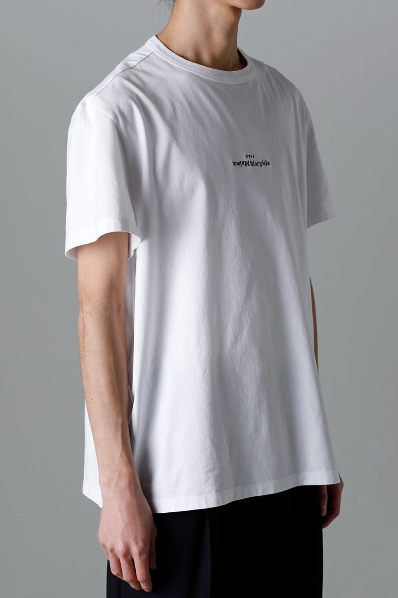 S30GC0701-White-Black-Embroidery | リバース ロゴ Tシャツ ホワイト