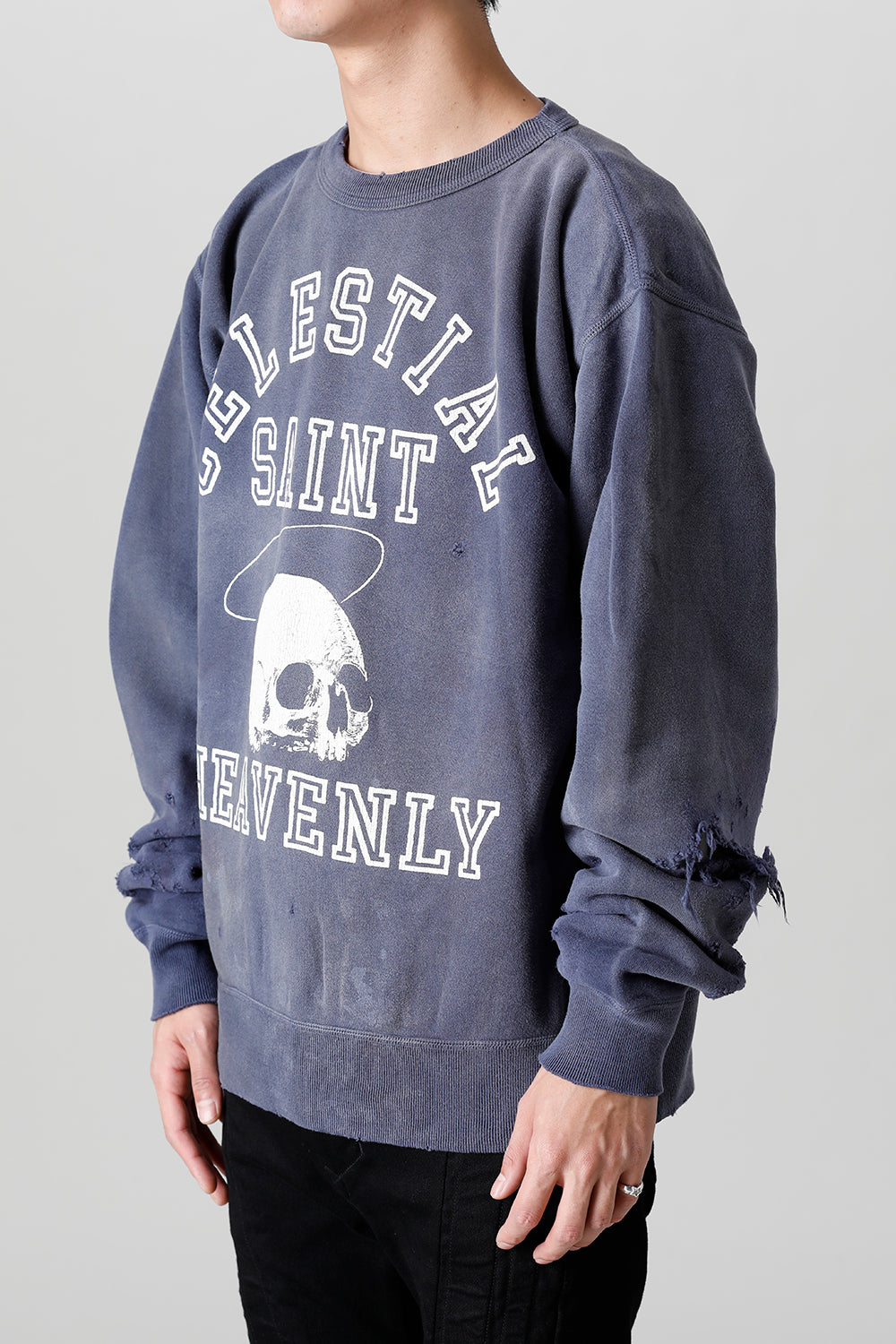 SM-A21-0000-027 | Skull Sweat shirt Navy | SAINT Mxxxxxx | Online