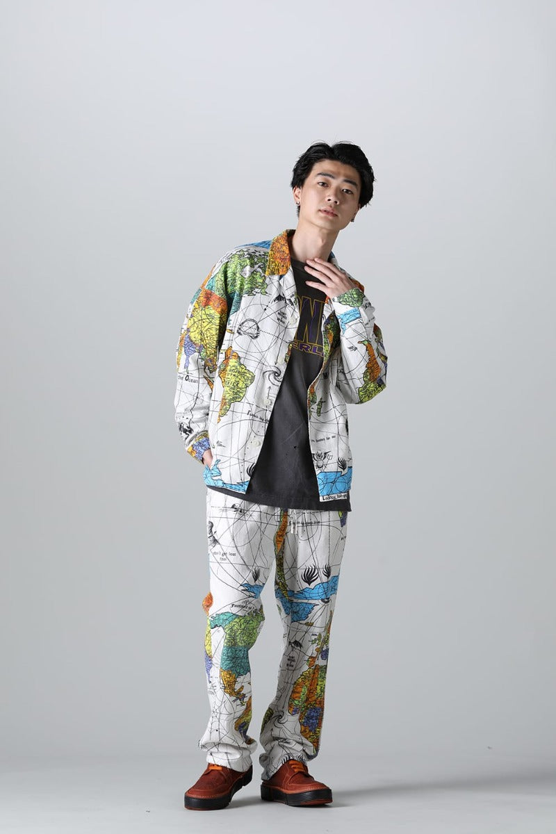 SM-S23-0000-082 | ©SAINT M×××××× × Dr. Woo WORLD MAP Pajama Shirt 