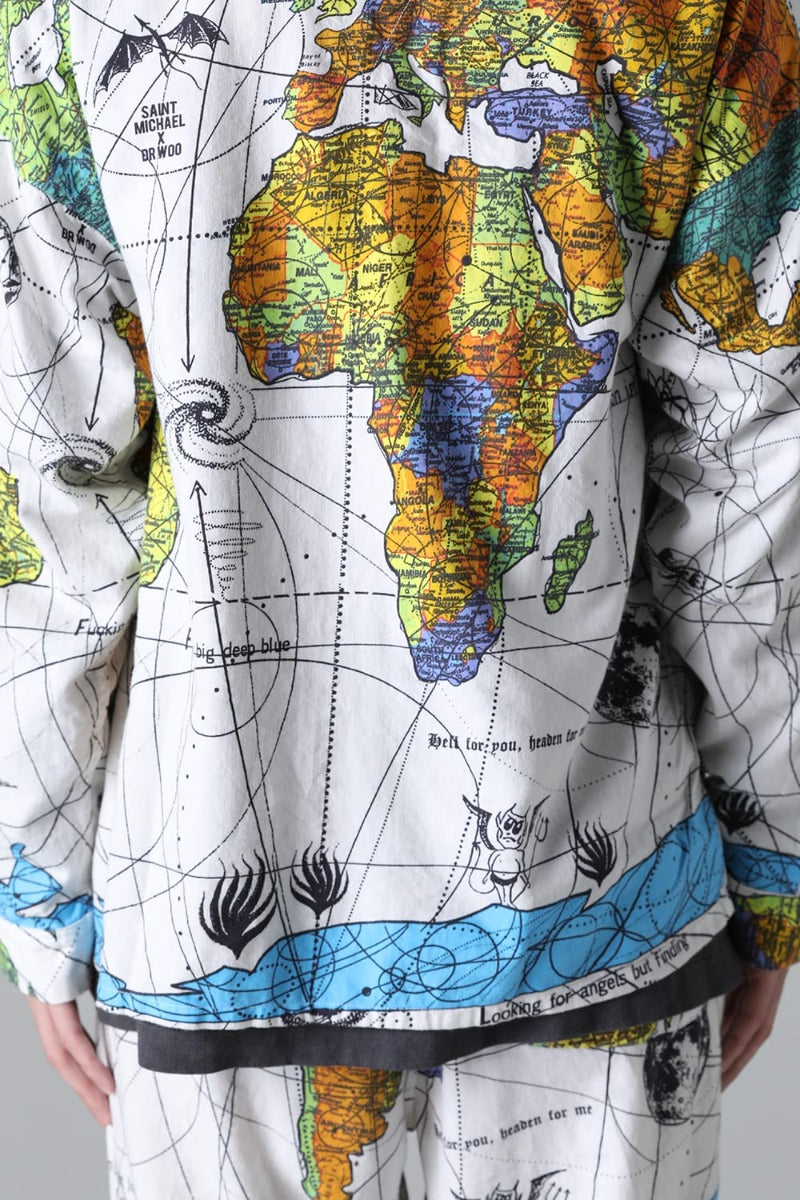 SM-S23-0000-082 | ©SAINT M×××××× × Dr. Woo WORLD MAP Pajama Shirt 