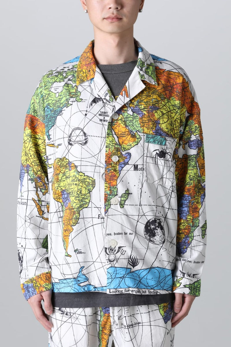 セントマイケル DR.WOO WORLD MAP PAJAMA SHIRT-www.rayxander.com