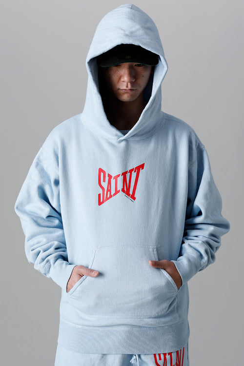 SAINT Logo hoodie Sax Blue - SAINT Mxxxxxx