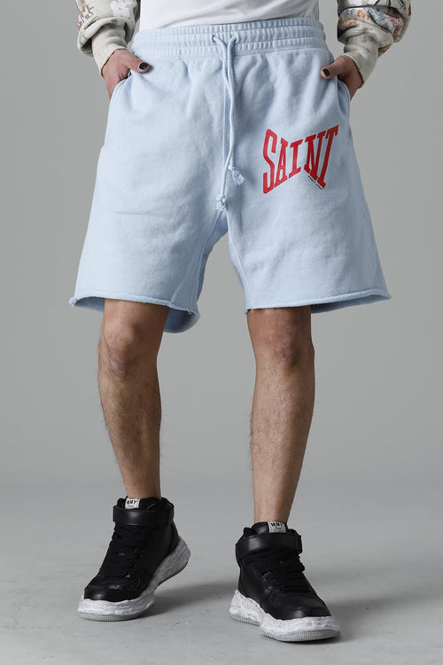 Logo Sweat shorts Sax Blue - SAINT Mxxxxxx