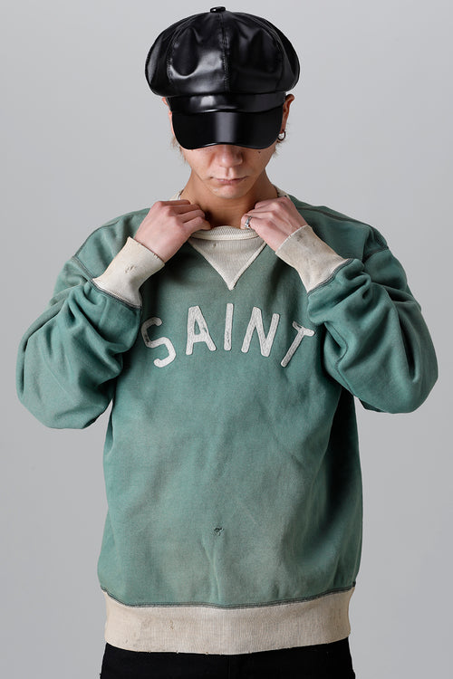 Holy Relics Felt Raglan sleeve Sweat shirt - SAINT Mxxxxxx