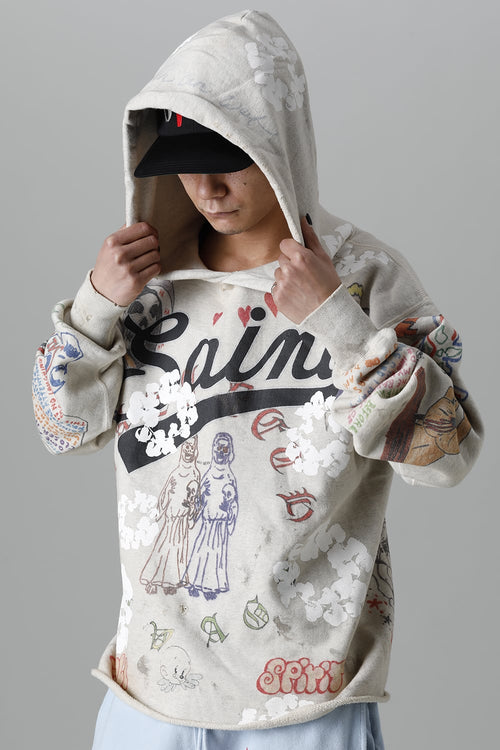 DENIM TEARS × ©SAINT M×××××× "SAINT TEARS" Graffiti Hoodie - SAINT Mxxxxxx