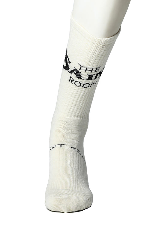 SHERMER ACADEMY × ©SAINT M×××××× SAINT ROOM Socks Ecru × Black - SAINT Mxxxxxx