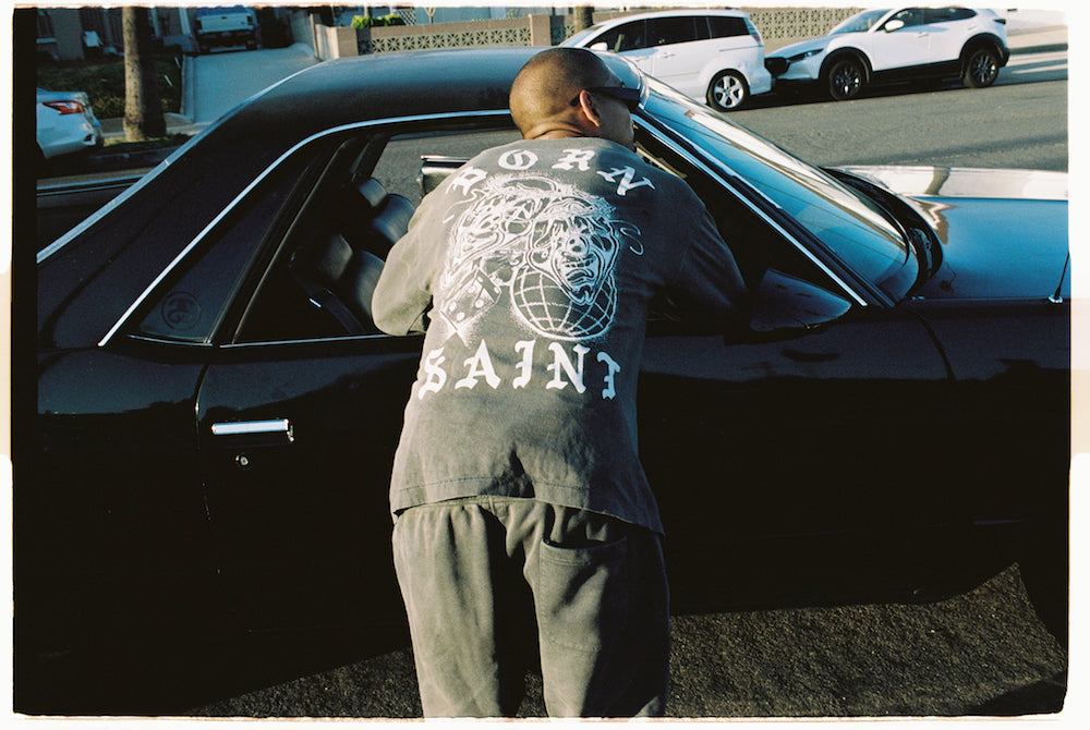 BORN X RAISED × ©SAINT M×××××× CLOWN Long sleeve T-shirt White