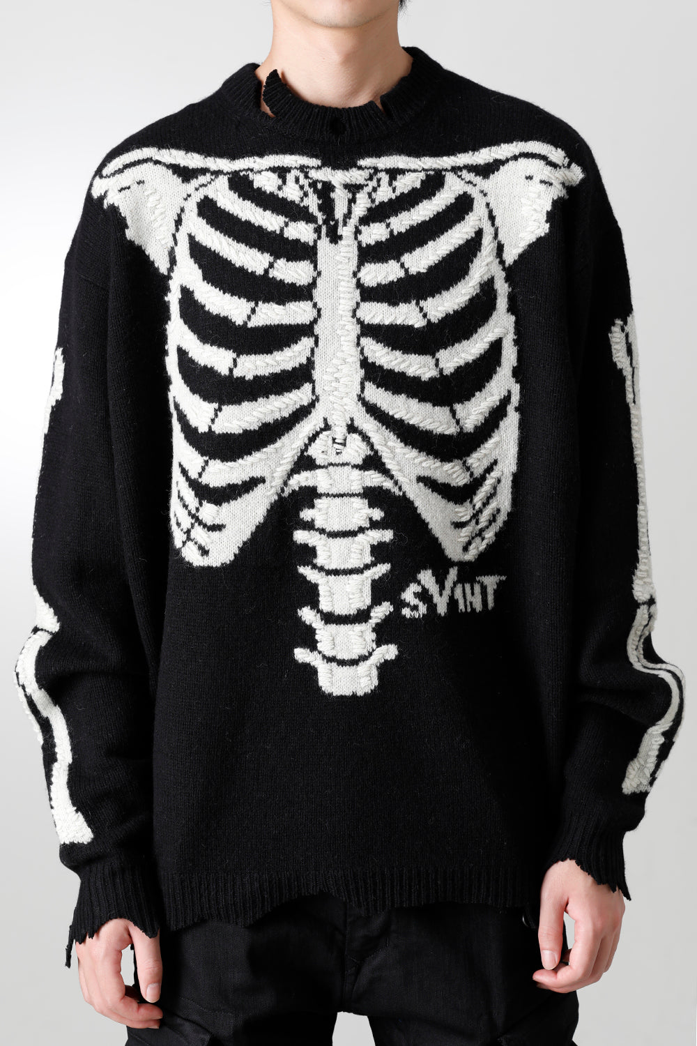 名作 SAINT MICHAEL×VLONE BONE KNIT ボーンニットセーター ニット ...