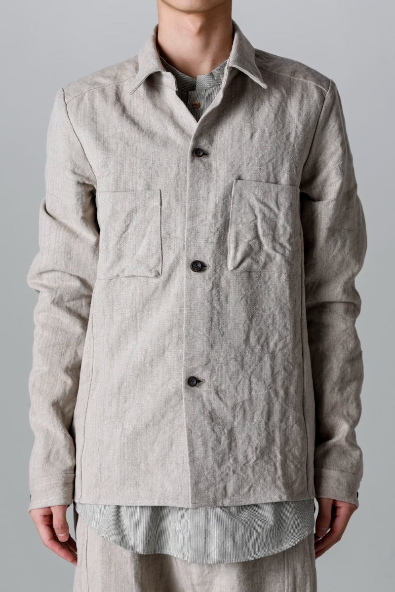 SH44-LI20 | Heavy Canvas Linen Shirts Jacket | individual