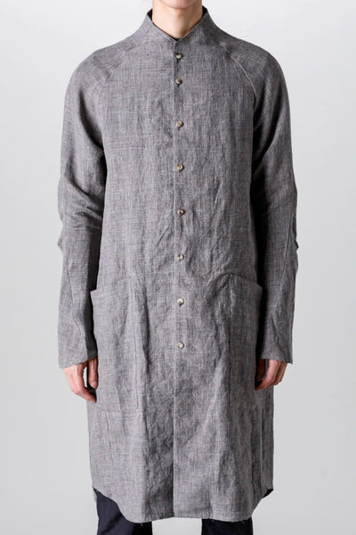 Long shirt  Ramie Vintage-Blue - DEVOA