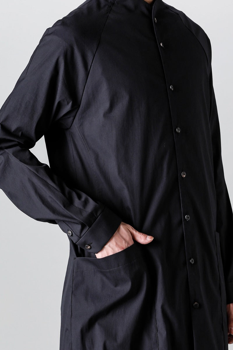 SHN-STHL-Black | Long shirt stretch cotton Black | DEVOA | Online