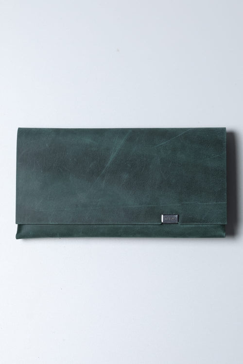 Shosa - No,No,Yes! Long Wallet Oil Nubuck Green - Shosa